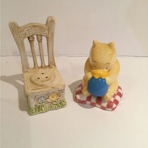 Disney Winnie the Pooh Salt and Pepper Shakers - Yellow and Blue